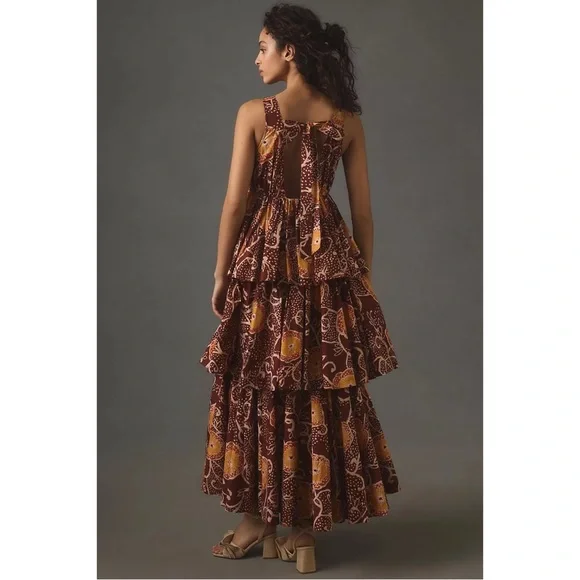 Anthropologie Atsu V-Neck Floral Tiered Maxi Dress NWT SZ 1X - Picture 6 of 16